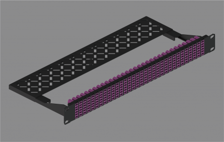 Bảng với 6 cổng LC - Bảng ghép 1RU được tải với bộ chuyển đổi LC 6 cổng (192 sợi quang)